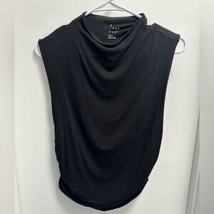 Sleeveless black business casual shirt